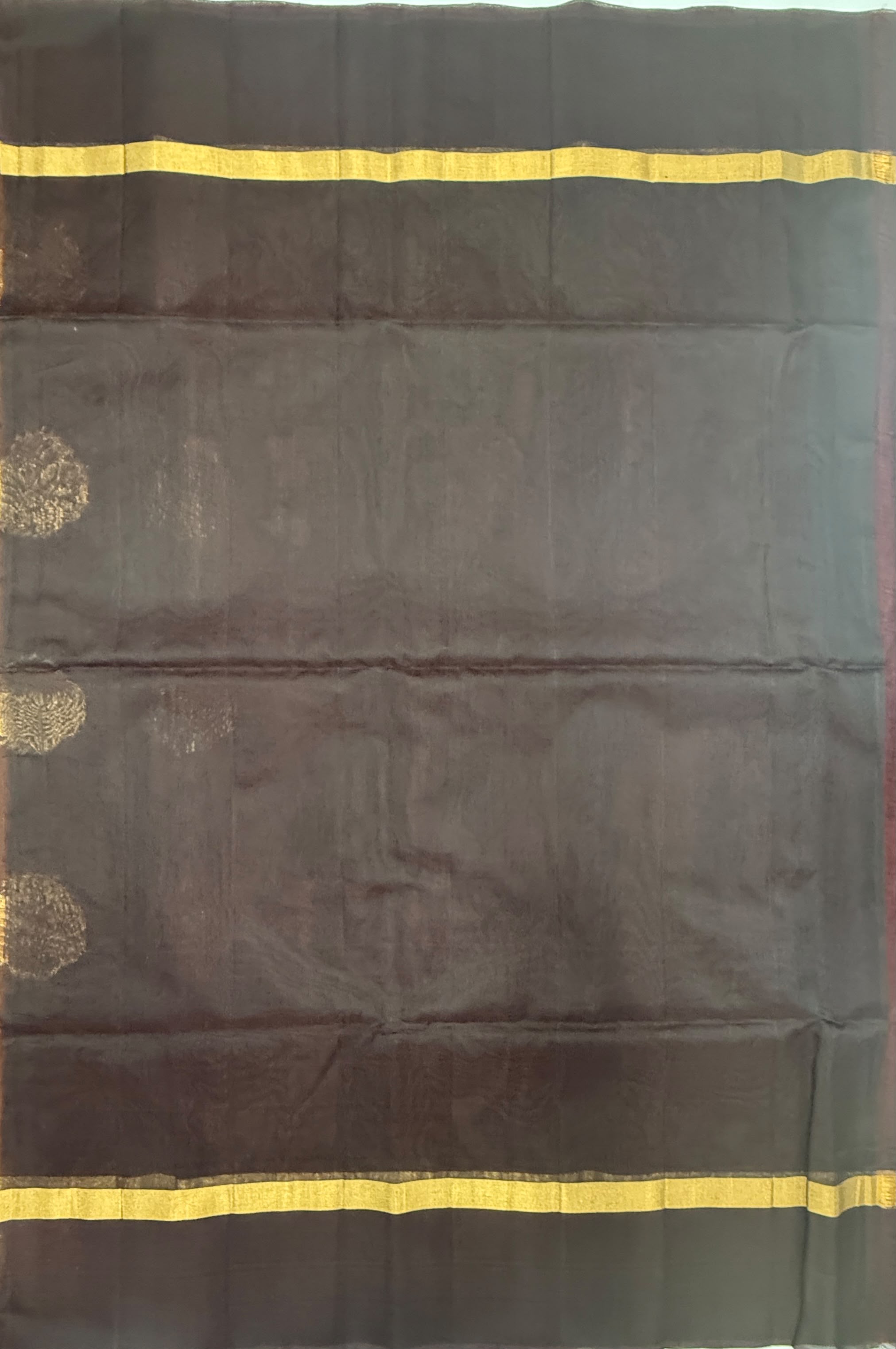 VSSC93 - rust orange color body , dark purple color pallu , blouse.