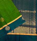 VSSC96 - mehandi green color body , peacock green color pallu , blouse.