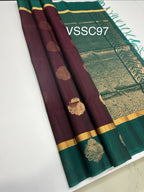 VSSC97 - purple color body , peacock green color pallu , blouse.