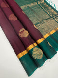 VSSC97 - purple color body , peacock green color pallu , blouse.