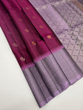 VST300 - purple color body , lavender color pallu , blouse - Pure silk saree