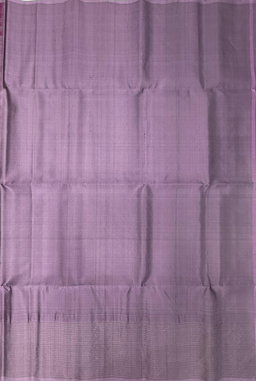 VST300 - purple color body , lavender color pallu , blouse - Pure silk saree