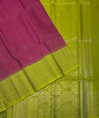 VST302 - purple color body , olive green color pallu , blouse - Pure silk saree
