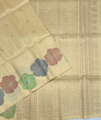 VST305 - sandal color body , pallu , blouse - Pure silk saree