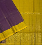 VSCB649 - purple color body , yellowish green color pallu , blouse - Pure silk saree