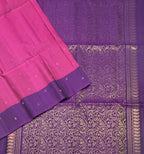 VSCB651 - light purple color body , violet color pallu , blouse - Pure silk saree