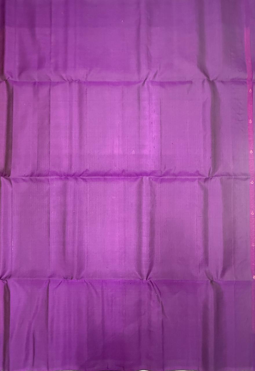 VSCB651 - light purple color body , violet color pallu , blouse - Pure silk saree