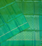 VSF1137 - bluish green color body , pallu , blouse - Pure silk saree