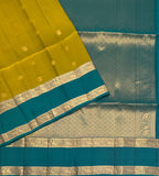 VSM490 - olive green color body , peacock blue color pallu , blouse&nbsp;