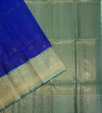 VST311 - ink blue color body , pastel green color pallu,blouse - Pure silk saree