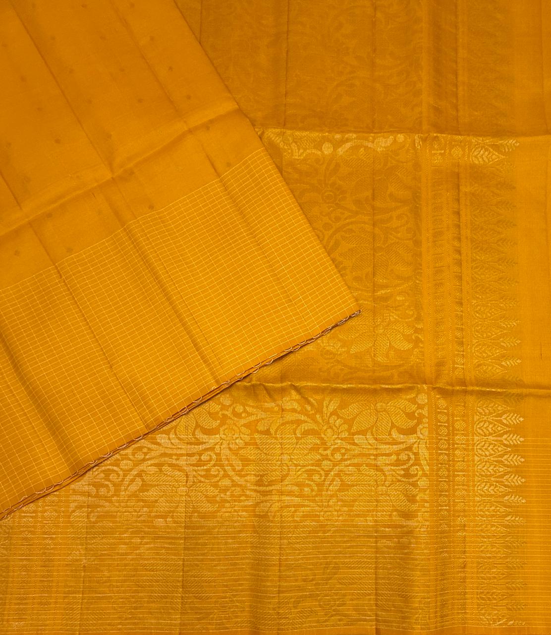 VST312 - yellow color body , pallu,blouse - Pure silk saree