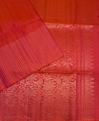VST313 - pinkish orange color body , pallu,blouse - Pure silk saree