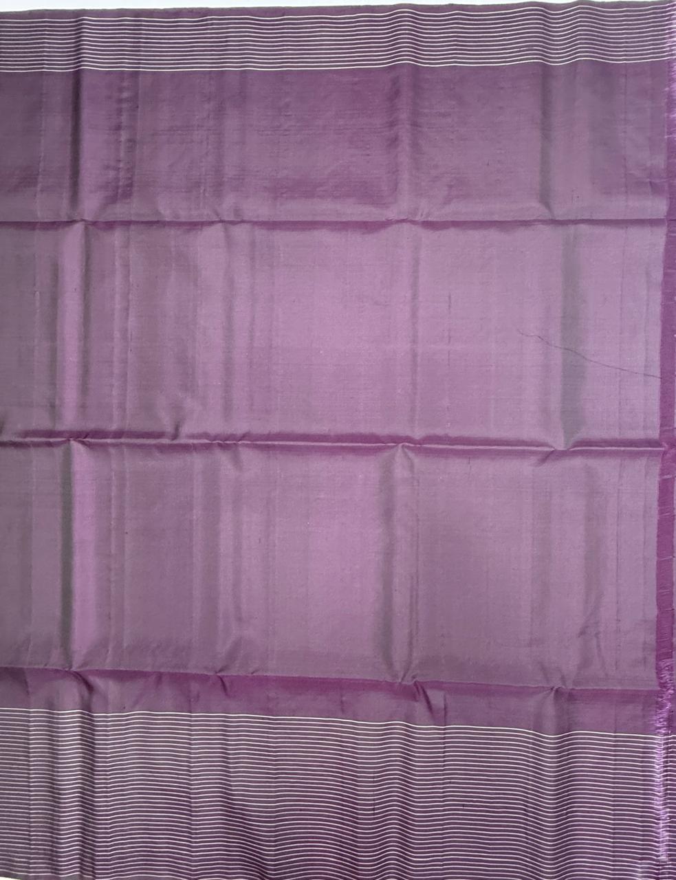 VST314 - dark purple color body , pallu,blouse - Pure silk saree