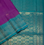 VST308 - violet color body , peacock green color pallu,blouse - Pure silk saree