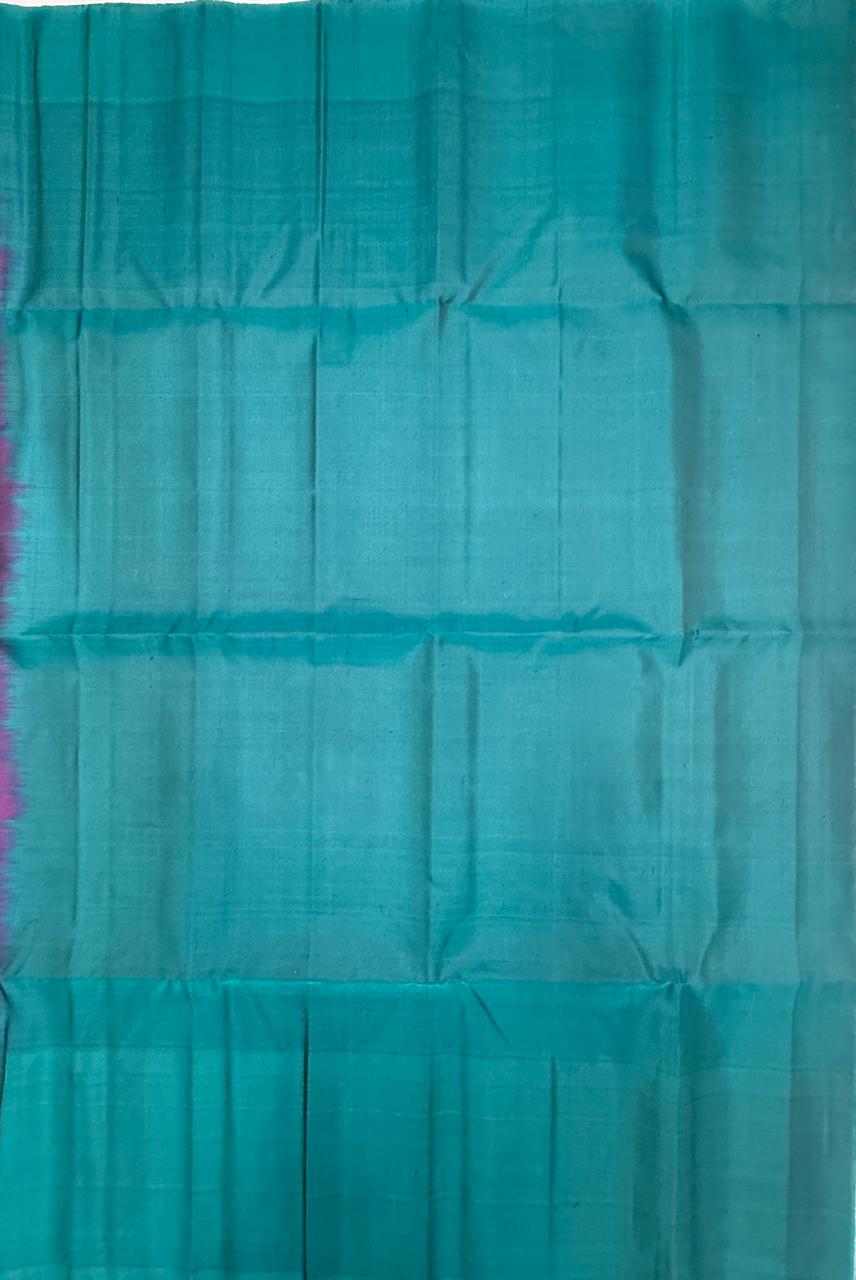 VST308 - violet color body , peacock green color pallu,blouse - Pure silk saree