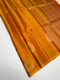 VSF1142 - red with yellow color body , pallu,blouse - Pure silk saree