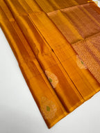VSF1142 - red with yellow color body , pallu,blouse - Pure silk saree