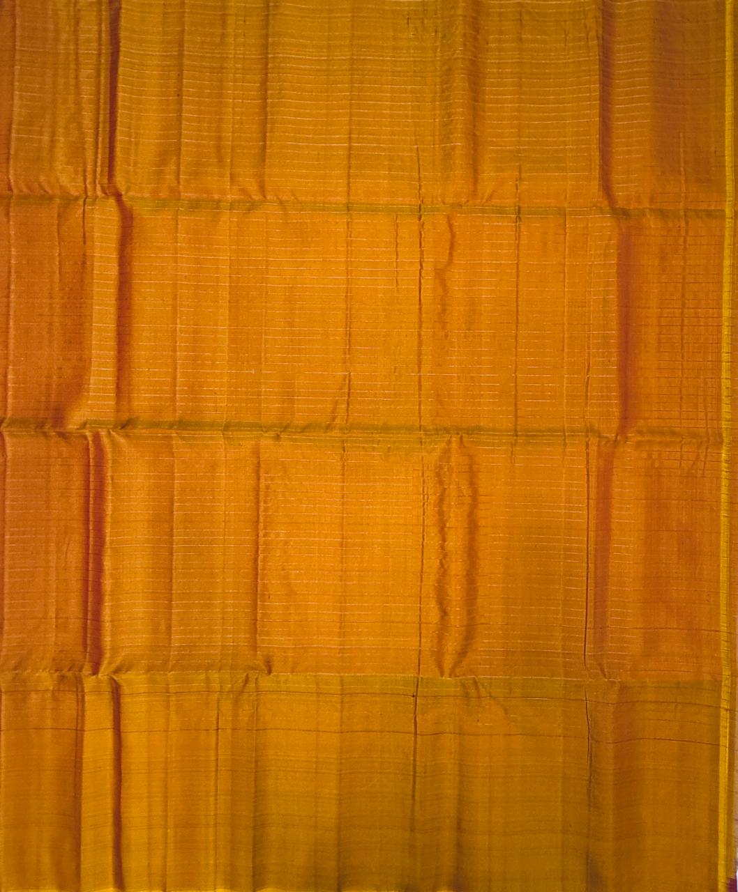 VSF1142 - red with yellow color body , pallu,blouse - Pure silk saree