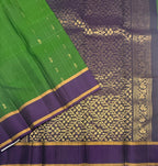 VSOH462 - green color body , violet color pallu , blouse - Pure silk saree