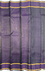 VSOH462 - green color body , violet color pallu , blouse - Pure silk saree