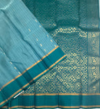 VSOH463 - light blue color body , peacock blue color pallu , blouse - Pure silk saree