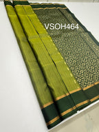 VSOH464 - light green color body , dark green color pallu , blouse - Pure silk saree