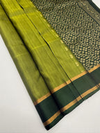 VSOH464 - light green color body , dark green color pallu , blouse - Pure silk saree