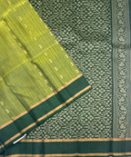 VSOH464 - light green color body , dark green color pallu , blouse - Pure silk saree