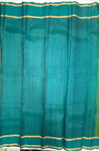 VSOH466 - dual bluish green color body , peacock blue color pallu , blouse - Pure silk saree