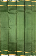 VSOH467 - dual beige with green color body , green color pallu , blouse - Pure silk saree