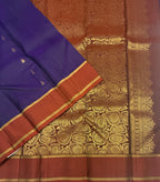 VSOH469 - violet color body , rust orange color pallu , blouse - Pure silk saree