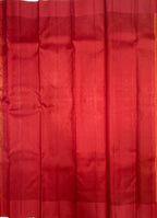 VSOH472 - mustard with red color body , dark red color pallu , blouse - Pure silk saree