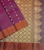 VSOH474 - dark purple color body , dark rust color pallu , blouse - Pure silk saree