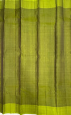 VSOH476 - dark violet color body , olive green color pallu , blouse - Pure silk saree