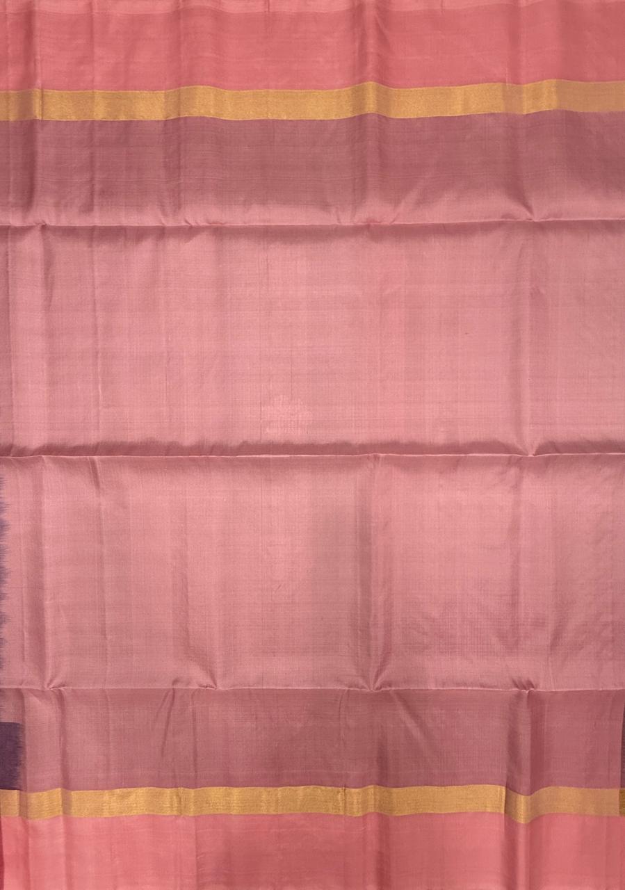 VSCB654 - dark violet color body , baby pink color pallu , blouse - Pure silk saree
