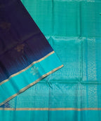 VSCB656 - dark violet color body , dual blue color pallu , blouse - Pure silk saree