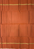 VSCB662 - coffee brown color body , peach with black color pallu , blouse - Pure silk saree