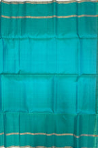 VSCB653 - peacock blue color body , dual blue color pallu , blouse - Pure silk saree