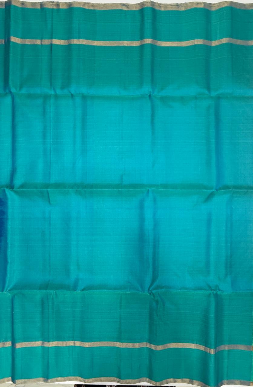 VSCB656 - dark violet color body , dual blue color pallu , blouse - Pure silk saree