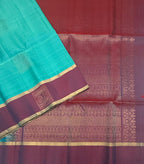 VSCB658 - light blue color body , red with blue color pallu , blouse - Pure silk saree