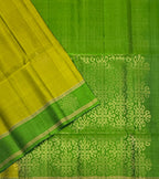 VSCB666 - mehandi green color body , green color pallu , blouse - Pure silk saree