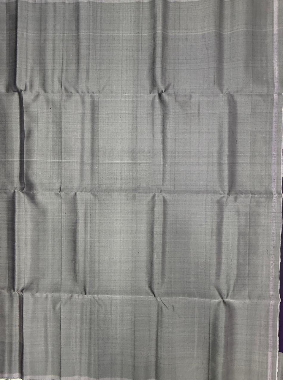 VSCB667 - violet color body , pastel lavender color pallu , blouse - Pure silk saree