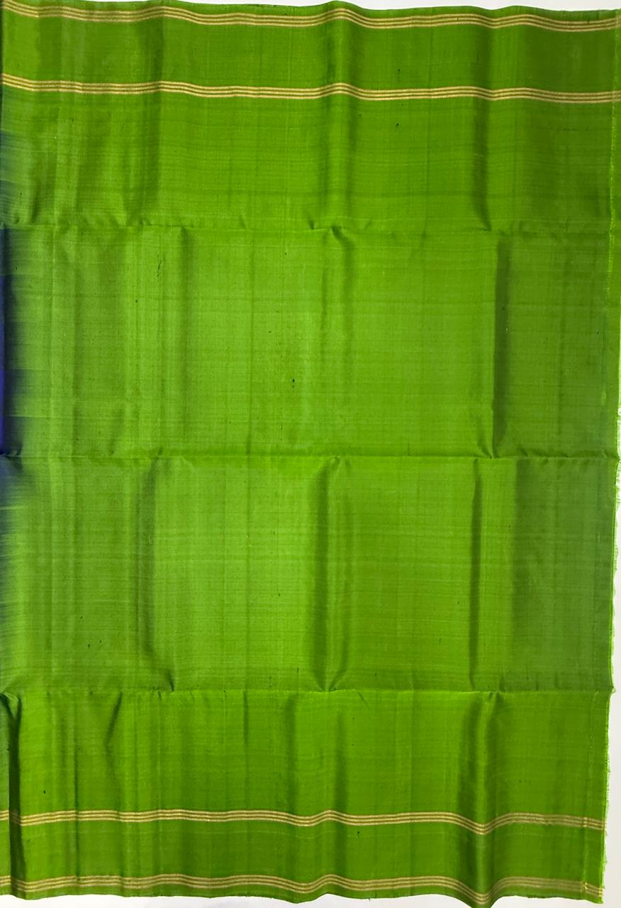 VSCB668 - ink blue color body , green color pallu , blouse - Pure silk saree