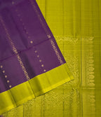 VSCB669 - purple color body , mehandi green color pallu , blouse - Pure silk saree