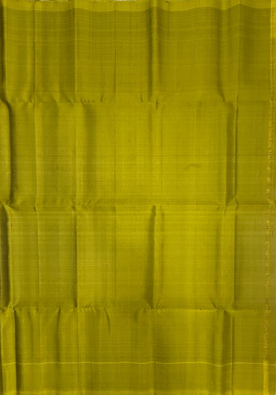 VSCB669 - purple color body , mehandi green color pallu , blouse - Pure silk saree