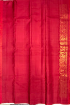 VSCB672 - red with yellow color body , dark pink color pallu , blouse - Pure silk saree