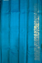 VSCB674 - green color body , peacock blue color pallu , blouse - Pure silk saree