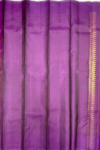 VSCB675 - brown color body , dark violet color pallu , blouse - Pure silk saree