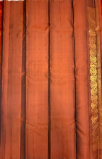 VSCB676 - dark violet color body , rust orange color pallu , blouse - Pure silk saree