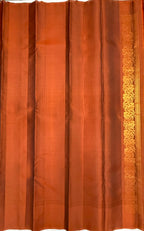 VSCB680 - green color body , rust color pallu , blouse - Pure silk saree